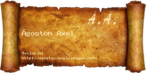 Ágoston Axel névjegykártya